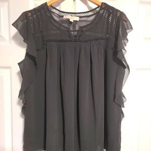 LOFT Open Detail Flutter Sleeve Blouse